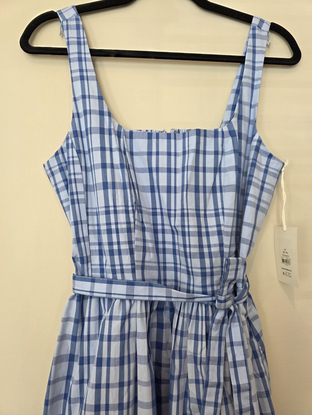 Free Assembly Size M 8/10 Blue White Belted Midi Dress Farmcore Cottage NWT - Picture 5 of 9